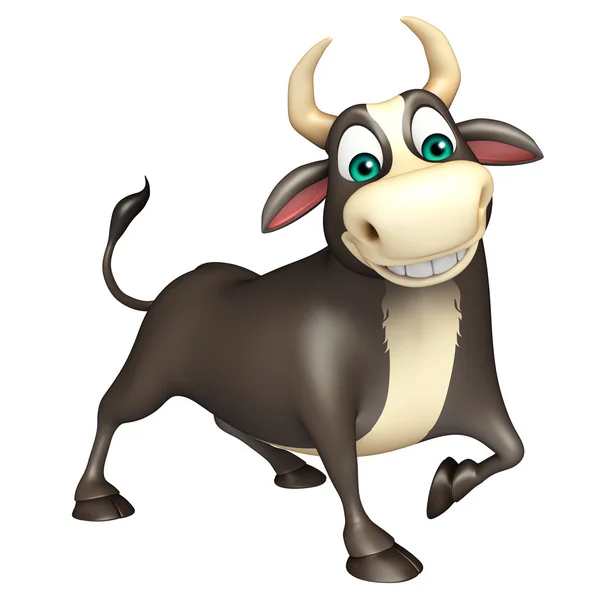 Bull personnage de dessin animé drôle — Photo