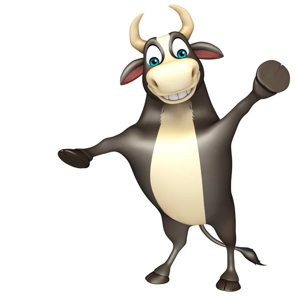 Bull funny cartoon character — Stock Photo, Image