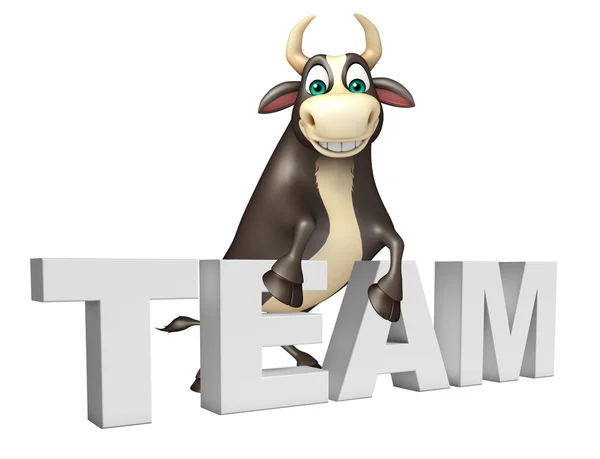 Bull seriefiguren med team — Stockfoto