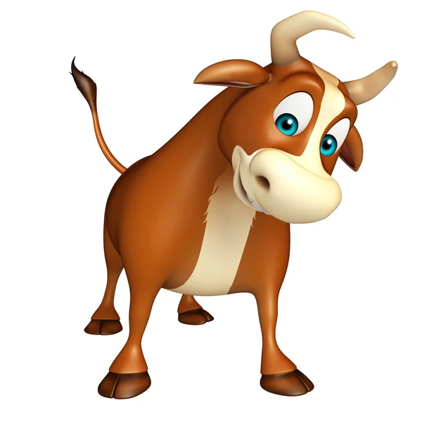 かわいい牛の面白い漫画のキャラクター — ストック写真