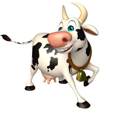eğlenceli inek komik karikatür karakter  