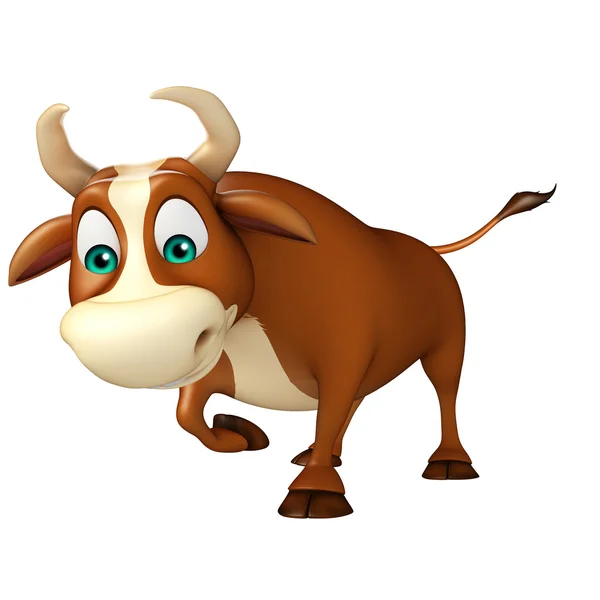 Mignon taureau drôle personnage de dessin animé — Photo