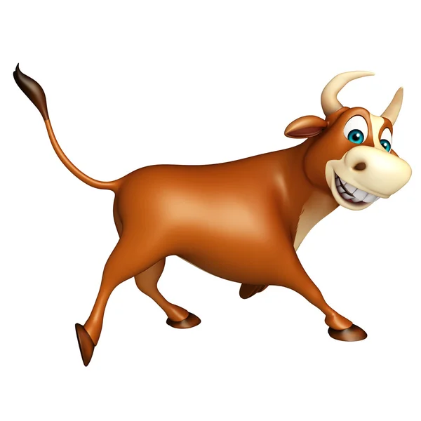 Carino toro divertente personaggio dei cartoni animati — Foto Stock