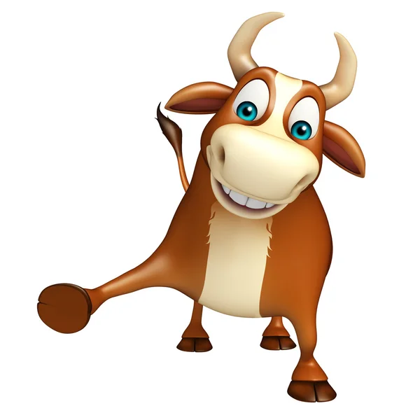 Cute Bull funny cartoon character — Stock Photo, Image