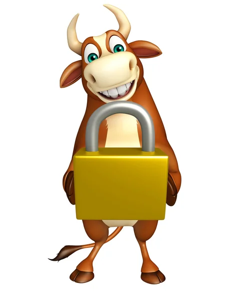Милый персонаж мультфильма Bull с замком — стоковое фото