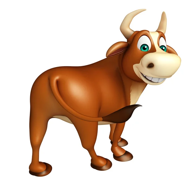 Lindo toro divertido personaje de dibujos animados — Foto de Stock