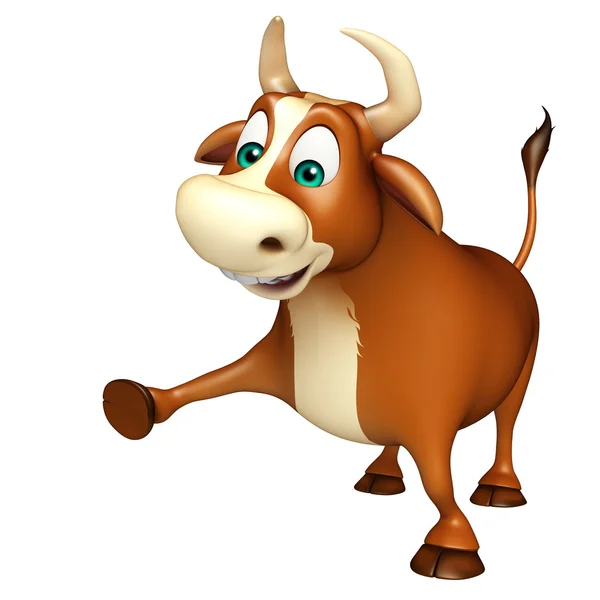 Cute Bull funny cartoon character — Stock Photo, Image