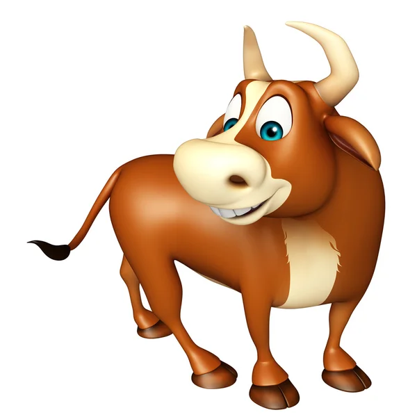 Cute Bull funny cartoon character — Stock Photo, Image