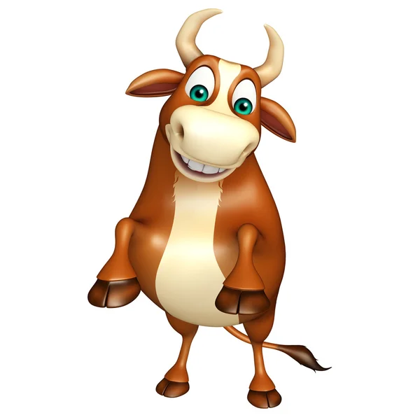 Cute Bull funny cartoon character — Stock Photo, Image