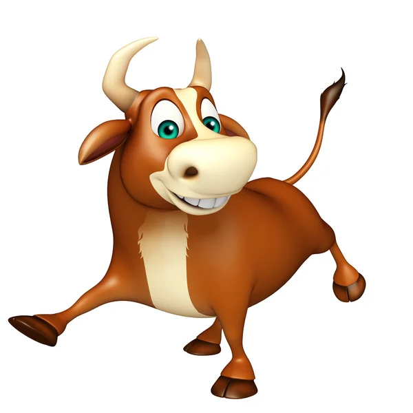 Cute Bull funny cartoon character — Stock Photo, Image