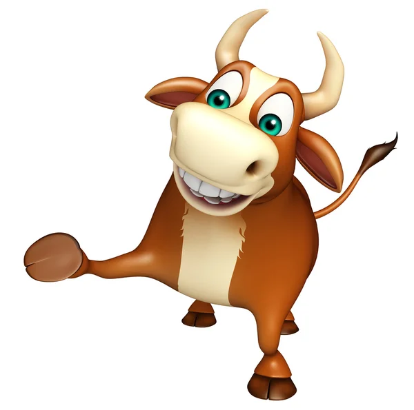 Cute Bull funny cartoon character — Stock Photo, Image