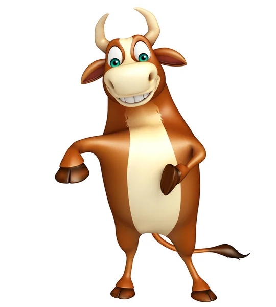 Cute Bull funny cartoon character — Stock Photo, Image