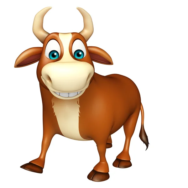 Cute Bull funny cartoon character — Stock Photo, Image