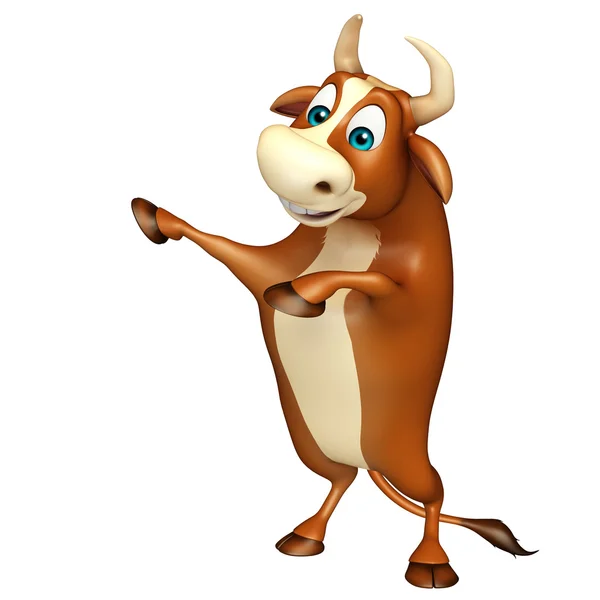 Cute Bull funny cartoon character — Stock Photo, Image