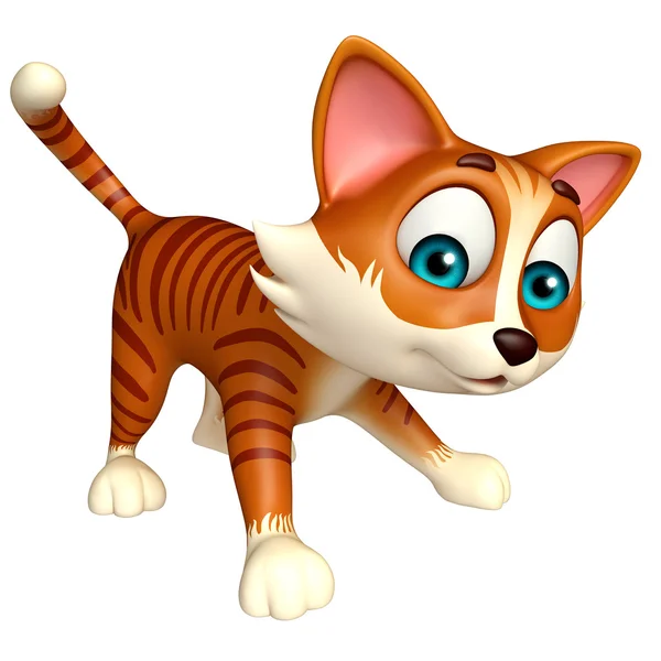 Divertido gato engraçado personagem dos desenhos animados — Fotografia de Stock
