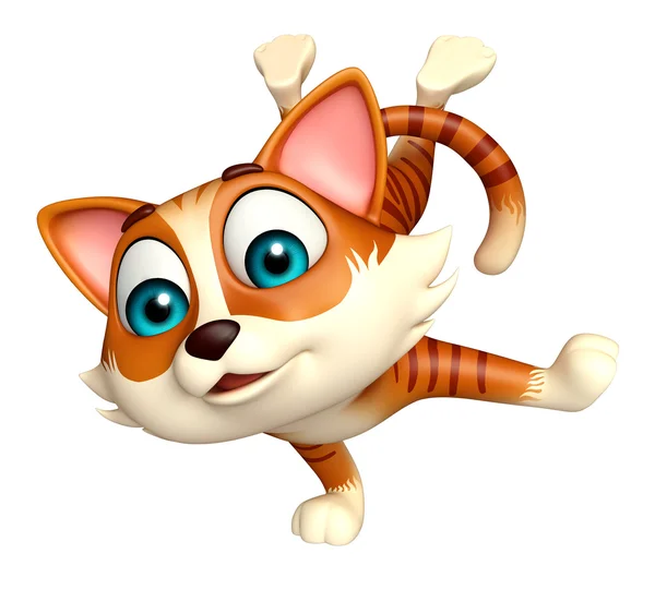 Divertido gato divertido personaje de dibujos animados —  Fotos de Stock