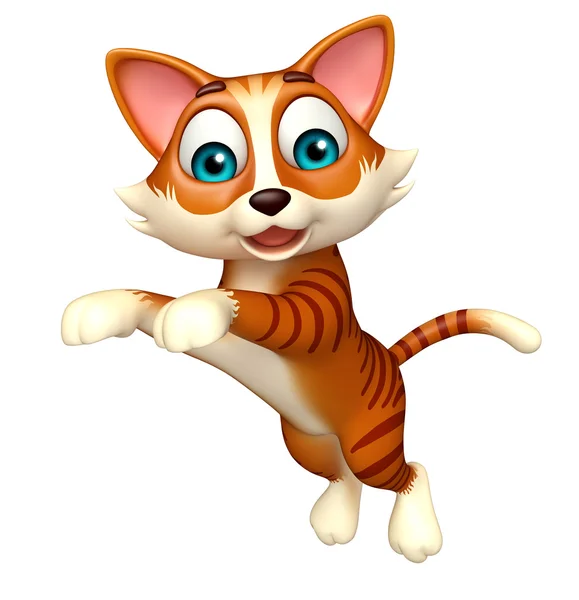 Fun cat funny cartoon character — Stock Photo, Image