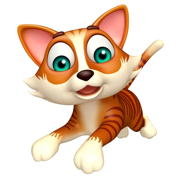 Divertente gatto divertente personaggio cartone animato — Foto Stock