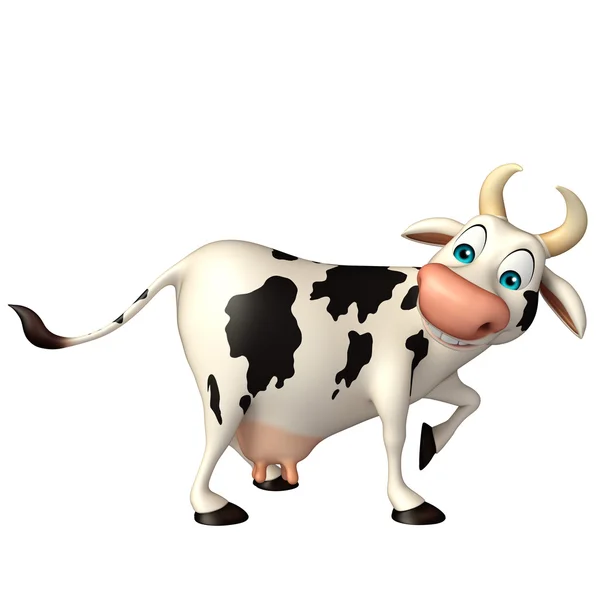 Zabawne śmieszne kreskówka krowa — Zdjęcie stockowe