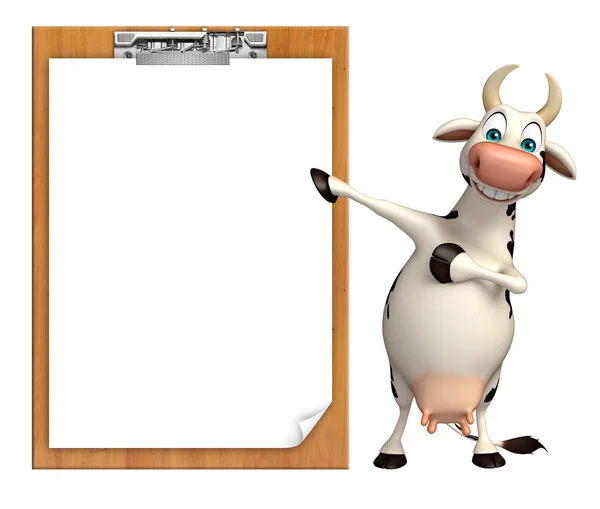 Μαξιλάρι εξετάσεις χαρακτήρα κινούμενα σχέδια αγελάδα — Φωτογραφία Αρχείου