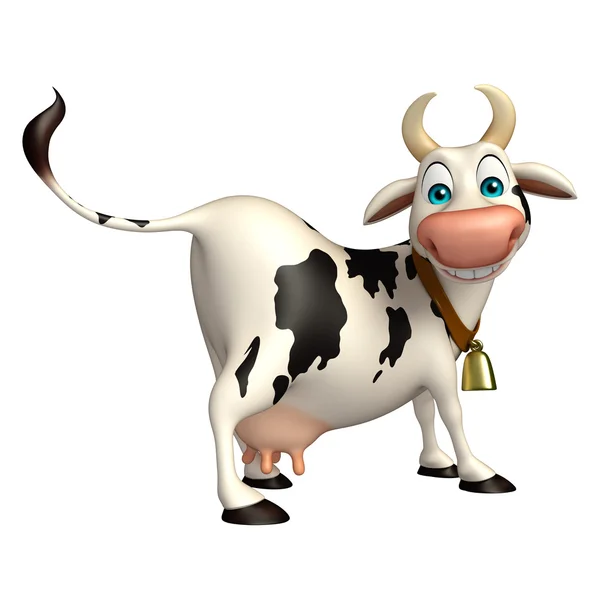 Divertente mucca divertente personaggio dei cartoni animati — Foto Stock