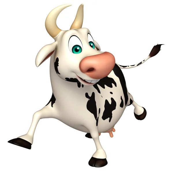 Διασκεδαστικό χαρακτήρα αστεία κινούμενα σχέδια αγελάδα — Φωτογραφία Αρχείου