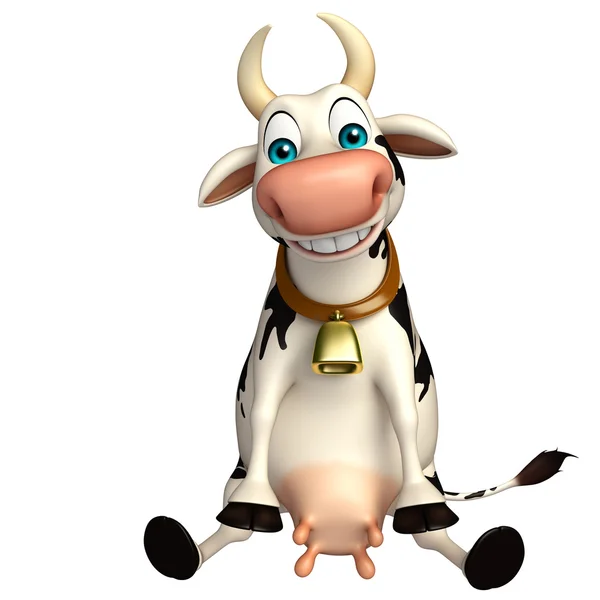 Divertido personaje de dibujos animados de vaca divertida — Foto de Stock