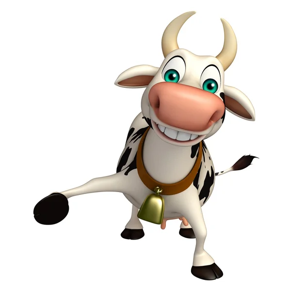 Divertido Vaca engraçado personagem dos desenhos animados — Fotografia de Stock