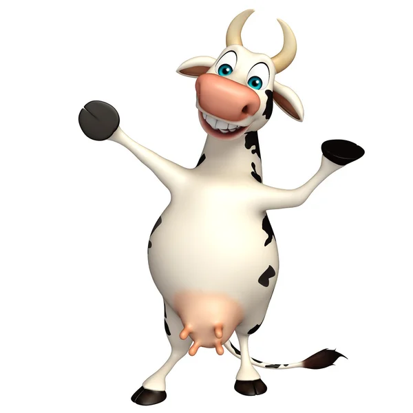 Hauska Lehmä hauska sarjakuvahahmo — kuvapankkivalokuva
