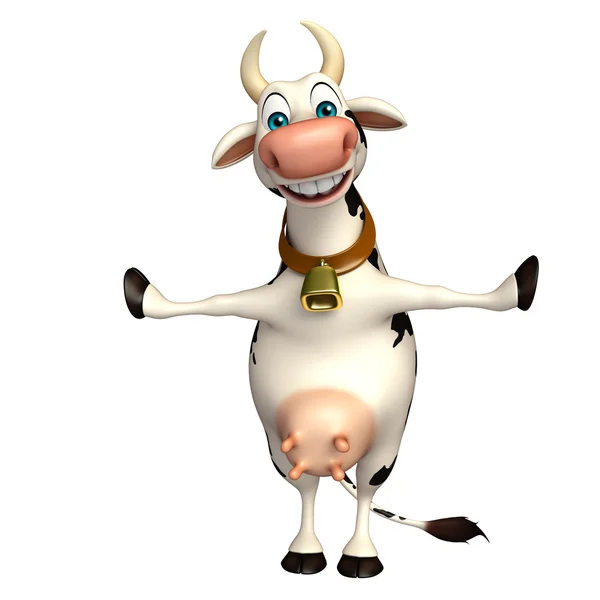 Divertente mucca divertente personaggio dei cartoni animati — Foto Stock