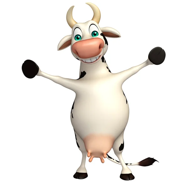 Fun Cow funny cartoon character — Stock Photo, Image