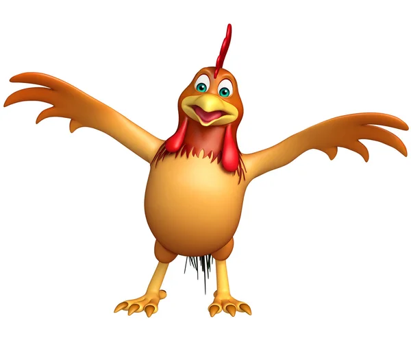 Divertido pollo divertido personaje de dibujos animados —  Fotos de Stock