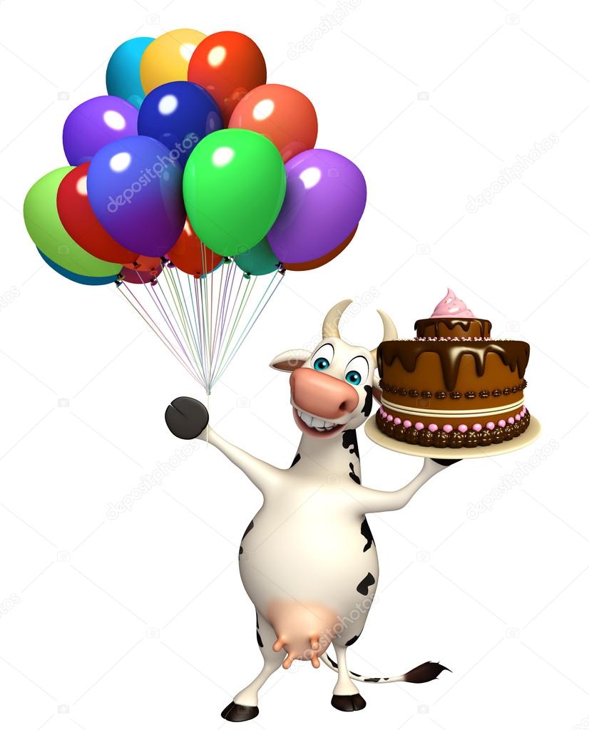 Amusant Personnage De Bande Dessinee De Vache Avec Gateau Image Libre De Droit Par Visible3dscience C Amusant Personnage De Bande Dessinee De Vache Avec Gateau Image Libre De Droit Par Visible3dscience C