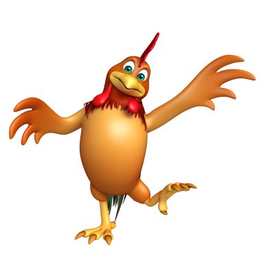 eğlenceli tavuk komik karikatür karakter  