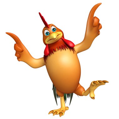 eğlenceli tavuk komik karikatür karakter  