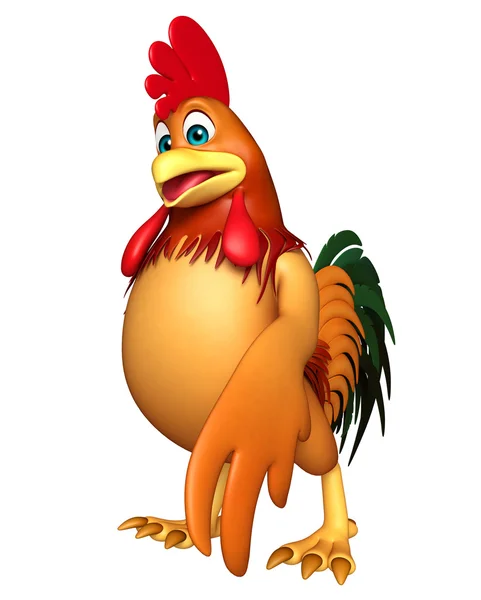Divertente pollo divertente personaggio dei cartoni animati — Foto Stock