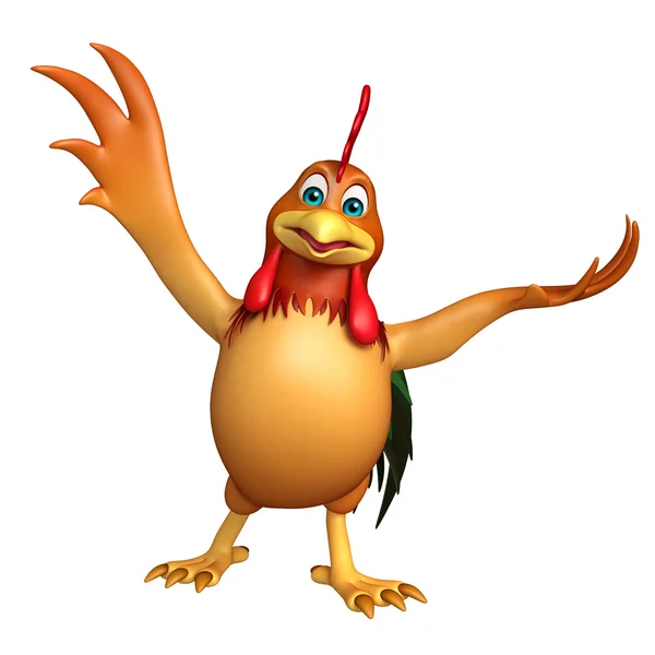 Fun Chicken funny cartoon character — Stock Photo, Image