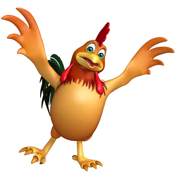 Fun Chicken funny cartoon character — Stock Photo, Image