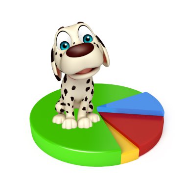 sevimli köpek çizgi film karakteri daire işareti ile