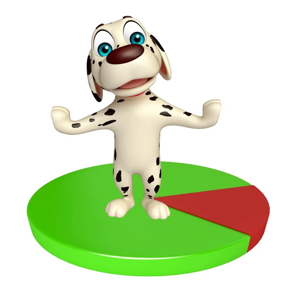 Ładny pies cartoon charakter z kręgu znak — Zdjęcie stockowe