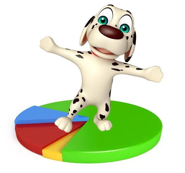 Ładny pies cartoon charakter z kręgu znak — Zdjęcie stockowe