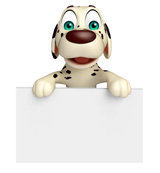 楽しいホワイト ボード、犬漫画のキャラクター — ストック写真