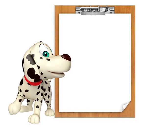 Σκύλος χαρακτήρα κινουμένων σχεδίων με εξετάσεις μαξιλάρι — Φωτογραφία Αρχείου