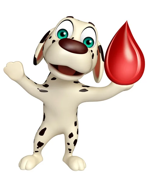Divertido perro personaje de dibujos animados con gota de sangre — Foto de Stock