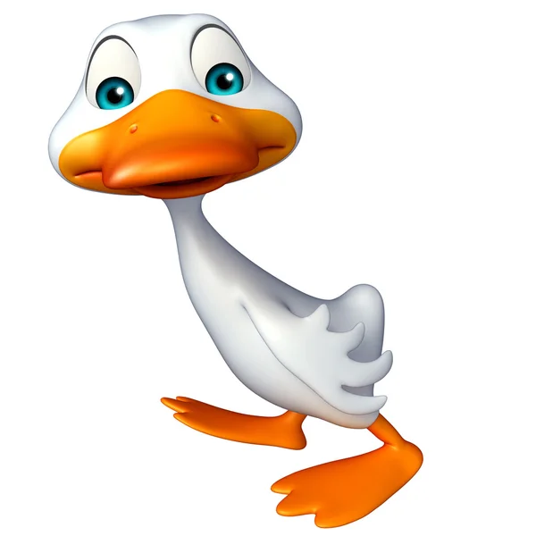 Niedliche Ente lustige Zeichentrickfigur — Stockfoto