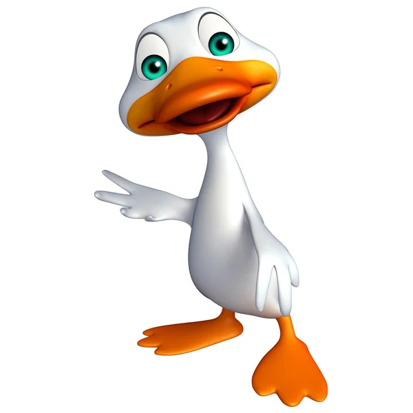 Bonito pato engraçado personagem dos desenhos animados — Fotografia de Stock