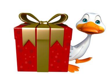 eğlenceli Duck çizgi film karakteri ile hediye kutusu 