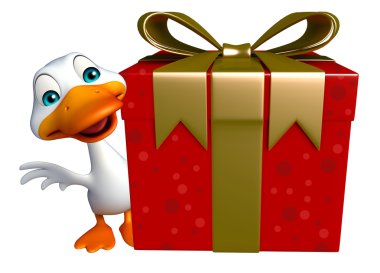 eğlenceli Duck çizgi film karakteri ile hediye kutusu 
