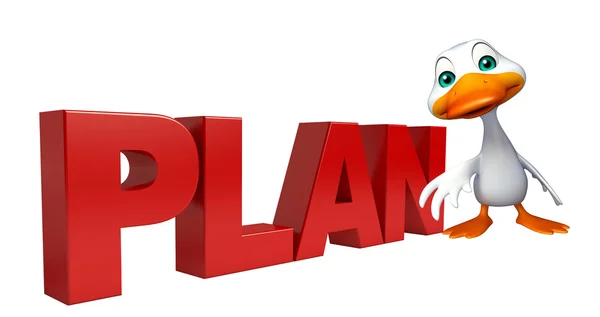 Szórakoztató kacsa rajzfilmfigura terv jel — Stock Fotó
