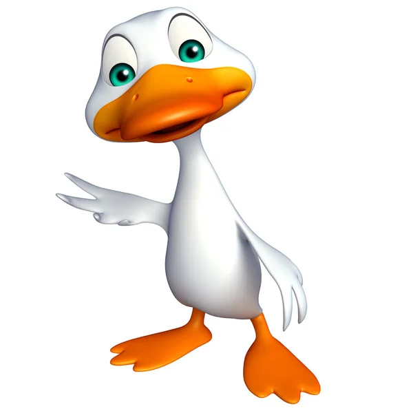 Drăguț Duck amuzant personaj de desene animate — Fotografie, imagine de stoc